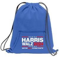 Kamala Harris Tim Walz 2024 Election Were Not Going Back Sweatshirt Cinch Pack Bag