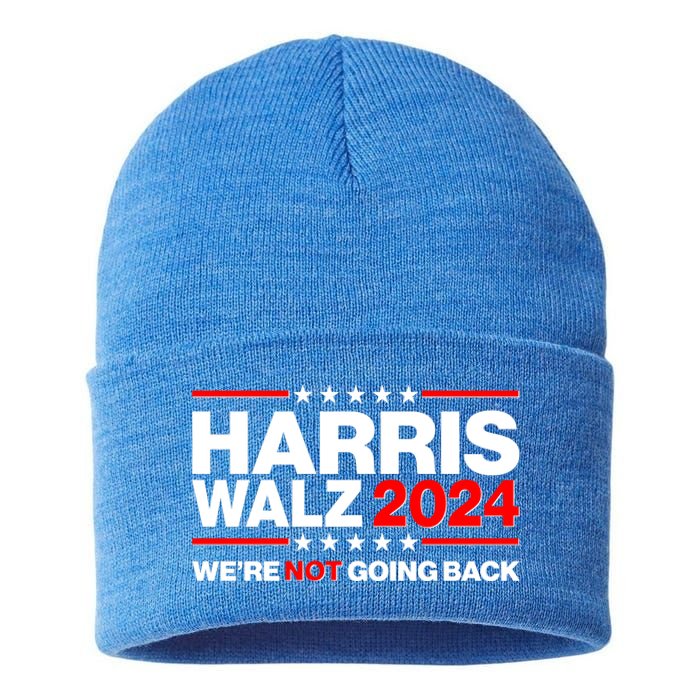 Kamala Harris Tim Walz 2024 Election Were Not Going Back Sustainable Knit Beanie