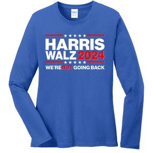 Kamala Harris Tim Walz 2024 Election Were Not Going Back Ladies Long Sleeve Shirt