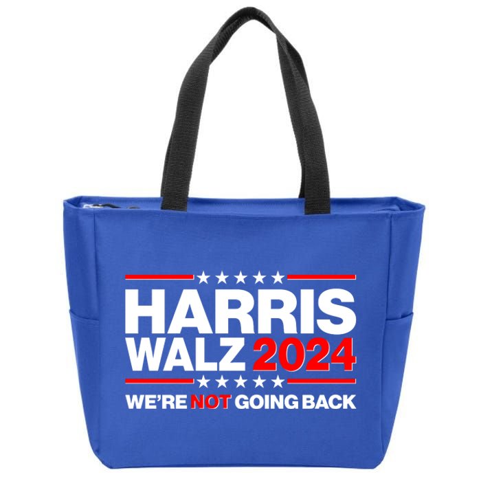 Kamala Harris Tim Walz 2024 Election Were Not Going Back Zip Tote Bag