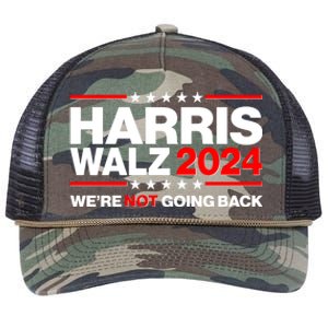 Kamala Harris Tim Walz 2024 Election Were Not Going Back Retro Rope Trucker Hat Cap