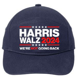 Kamala Harris Tim Walz 2024 Election Were Not Going Back 7-Panel Snapback Hat