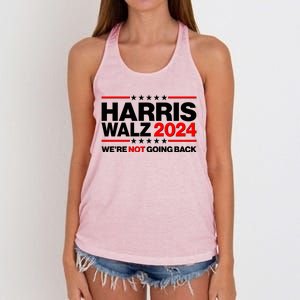 Kamala Harris Tim Walz 2024 Election Were Not Going Back Women's Knotted Racerback Tank