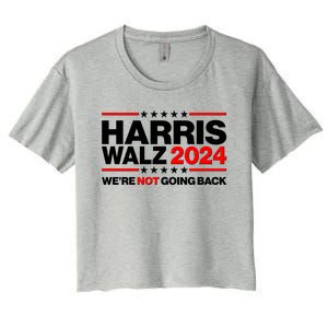 Kamala Harris Tim Walz 2024 Election Were Not Going Back Women's Crop Top Tee