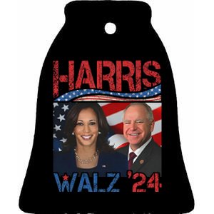 Kamala Harris Tim Walz Waltz Ceramic Bell Ornament