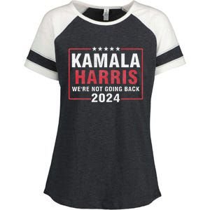 Kamala Harris T WeRe Not Going Back Vote For 2024 Enza Ladies Jersey Colorblock Tee