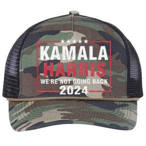 Kamala Harris T WeRe Not Going Back Vote For 2024 Retro Rope Trucker Hat Cap