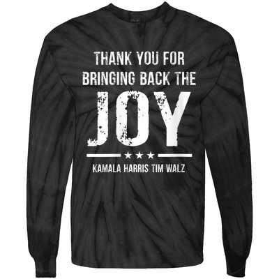 Kamala Harris Tim Walz Waltz 2024 Joyful Warriors Tie-Dye Long Sleeve Shirt