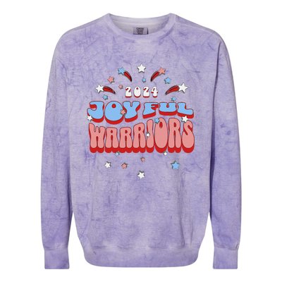 Kamala Harris Tim Walz Joyful Warrirors 2024 Colorblast Crewneck Sweatshirt