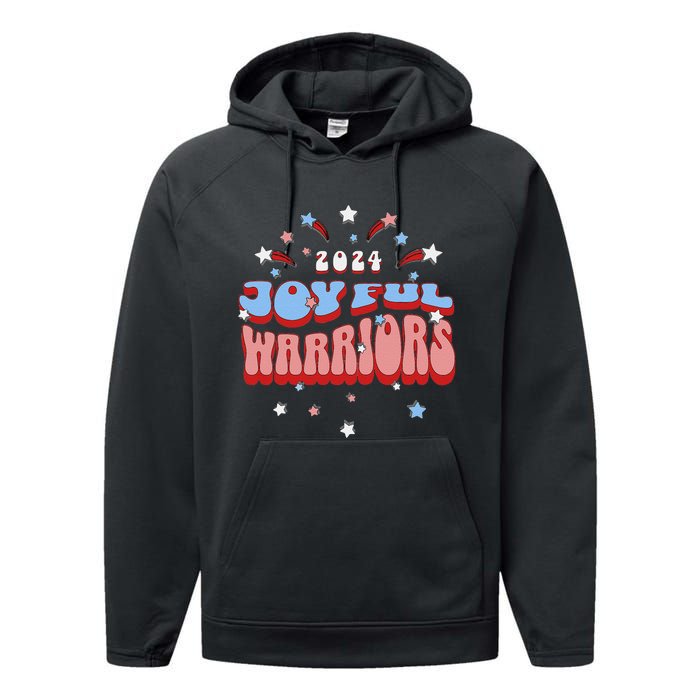 Kamala Harris Tim Walz Joyful Warrirors 2024 Performance Fleece Hoodie