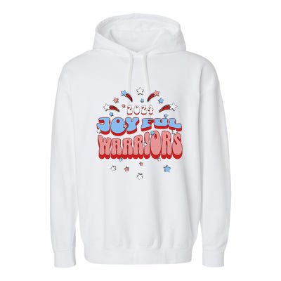 Kamala Harris Tim Walz Joyful Warrirors 2024 Garment-Dyed Fleece Hoodie