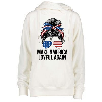 Kamala Harris Tim Walz Waltz 2024 Joyful Warriors Make America Joyful Again Womens Funnel Neck Pullover Hood