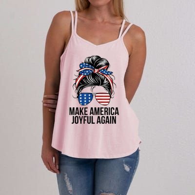 Kamala Harris Tim Walz Waltz 2024 Joyful Warriors Make America Joyful Again Women's Strappy Tank