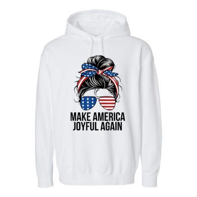 Kamala Harris Tim Walz Waltz 2024 Joyful Warriors Make America Joyful Again Garment-Dyed Fleece Hoodie