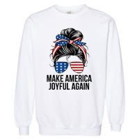 Kamala Harris Tim Walz Waltz 2024 Joyful Warriors Make America Joyful Again Garment-Dyed Sweatshirt