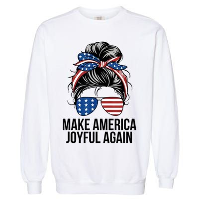 Kamala Harris Tim Walz Waltz 2024 Joyful Warriors Make America Joyful Again Garment-Dyed Sweatshirt