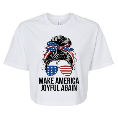 Kamala Harris Tim Walz Waltz 2024 Joyful Warriors Make America Joyful Again Bella+Canvas Jersey Crop Tee