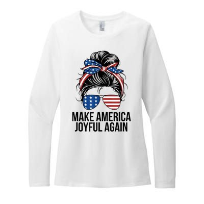 Kamala Harris Tim Walz Waltz 2024 Joyful Warriors Make America Joyful Again Womens CVC Long Sleeve Shirt