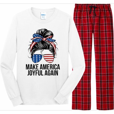 Kamala Harris Tim Walz Waltz 2024 Joyful Warriors Make America Joyful Again Long Sleeve Pajama Set