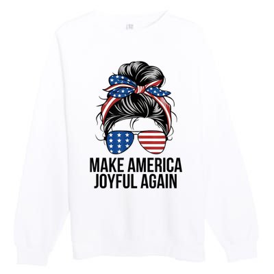 Kamala Harris Tim Walz Waltz 2024 Joyful Warriors Make America Joyful Again Premium Crewneck Sweatshirt