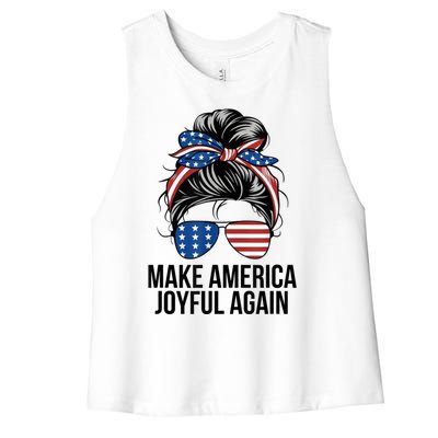 Kamala Harris Tim Walz Waltz 2024 Joyful Warriors Make America Joyful Again Women's Racerback Cropped Tank