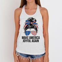 Kamala Harris Tim Walz Waltz 2024 Joyful Warriors Make America Joyful Again Women's Knotted Racerback Tank