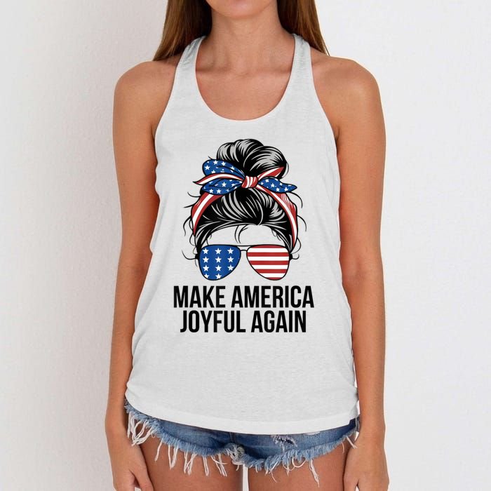 Kamala Harris Tim Walz Waltz 2024 Joyful Warriors Make America Joyful Again Women's Knotted Racerback Tank