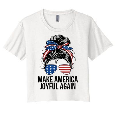 Kamala Harris Tim Walz Waltz 2024 Joyful Warriors Make America Joyful Again Women's Crop Top Tee