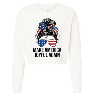 Kamala Harris Tim Walz Waltz 2024 Joyful Warriors Make America Joyful Again Cropped Pullover Crew