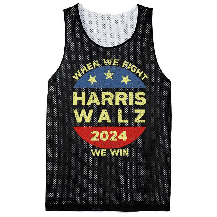 Kamala Harris Tim Walz 2024 When We Fight We Win Mesh Reversible Basketball Jersey Tank