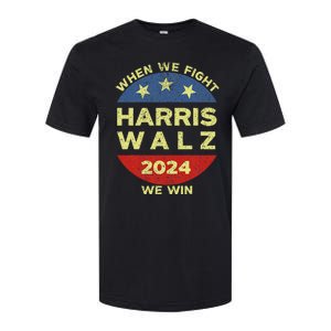 Kamala Harris Tim Walz 2024 When We Fight We Win Softstyle CVC T-Shirt