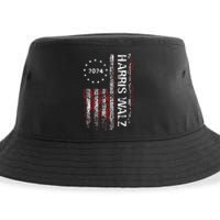 Kamala Harris Tim Waltz 2024 Election American Flag Sustainable Bucket Hat