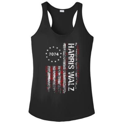 Kamala Harris Tim Waltz 2024 Election American Flag Ladies PosiCharge Competitor Racerback Tank