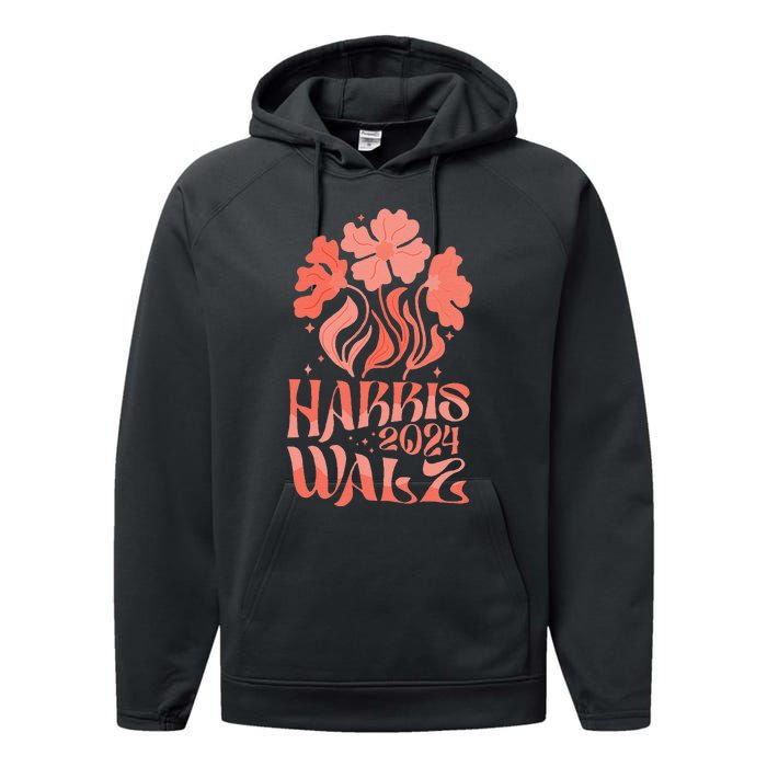 Kamala Harris Tim Walz 2024 Boho Aesthetic Harris Waltz 2024 Performance Fleece Hoodie