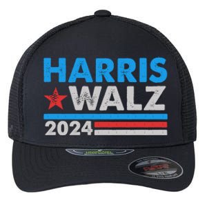 Kamala Harris Tim Walz 2024 Election Distressed Flexfit Unipanel Trucker Cap