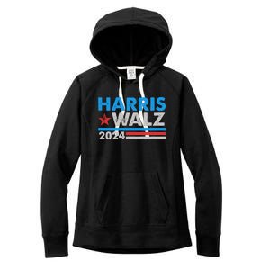 Kamala Harris Tim Walz 2024 Election Distressed Women's Fleece Hoodie