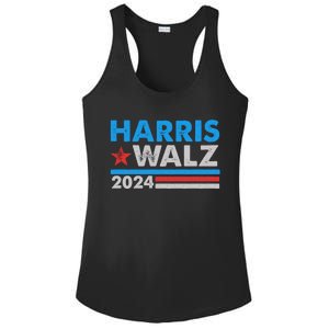 Kamala Harris Tim Walz 2024 Election Distressed Ladies PosiCharge Competitor Racerback Tank