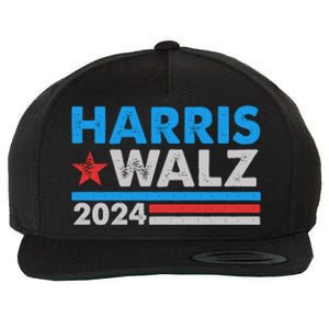 Kamala Harris Tim Walz 2024 Election Distressed Wool Snapback Cap