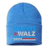 Kamala Harris Tim Walz 2024 Election Distressed Sustainable Knit Beanie