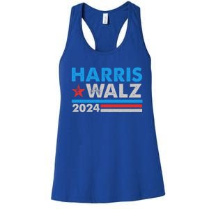 Kamala Harris Tim Walz 2024 Election Distressed Women's Racerback Tank