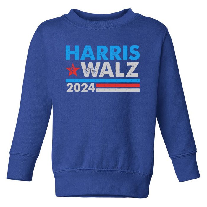 Kamala Harris Tim Walz 2024 Election Distressed Toddler Sweatshirt