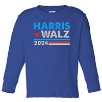 Kamala Harris Tim Walz 2024 Election Distressed Toddler Long Sleeve Shirt