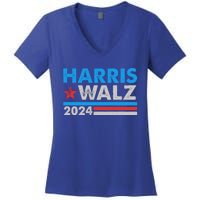 Kamala Harris Tim Walz 2024 Election Distressed Women's V-Neck T-Shirt