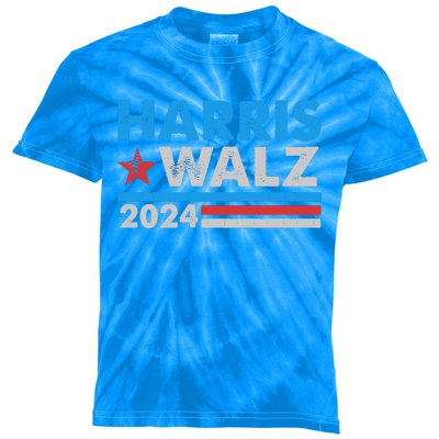 Kamala Harris Tim Walz 2024 Election Distressed Kids Tie-Dye T-Shirt