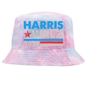 Kamala Harris Tim Walz 2024 Election Distressed Tie-Dyed Bucket Hat