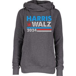 Kamala Harris Tim Walz 2024 Election Distressed Womens Funnel Neck Pullover Hood