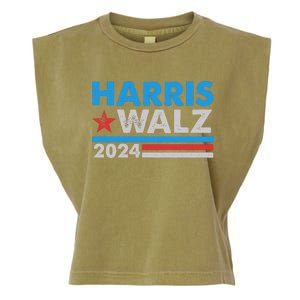 Kamala Harris Tim Walz 2024 Election Distressed Garment-Dyed Women's Muscle Tee