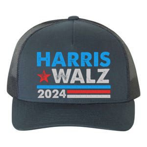 Kamala Harris Tim Walz 2024 Election Distressed Yupoong Adult 5-Panel Trucker Hat