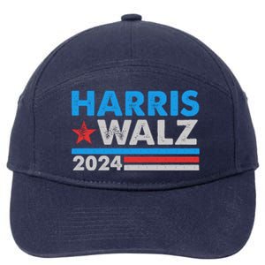 Kamala Harris Tim Walz 2024 Election Distressed 7-Panel Snapback Hat