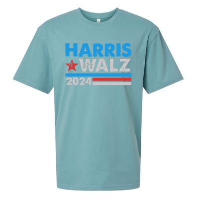 Kamala Harris Tim Walz 2024 Election Distressed Sueded Cloud Jersey T-Shirt